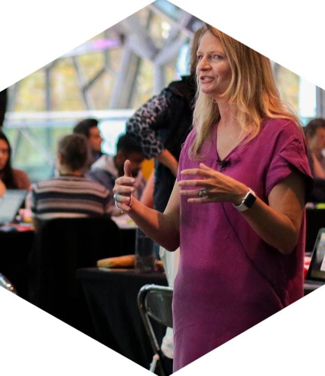 Sam Hurley facilitating a workshop at Federation Square